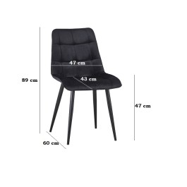 Wymiary czarnego krzesła SEUL